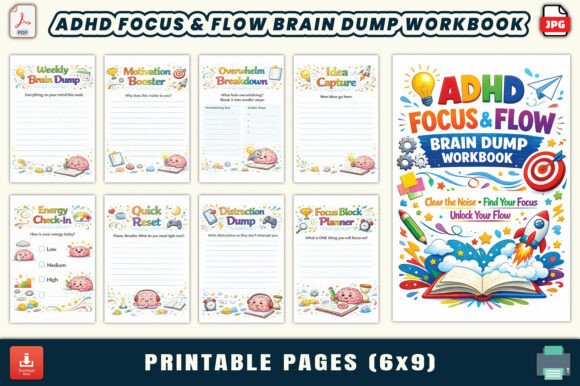 ADHD Focus Flow Brain Dump Workbook: A Practical Resource for Managing Mental Clutter