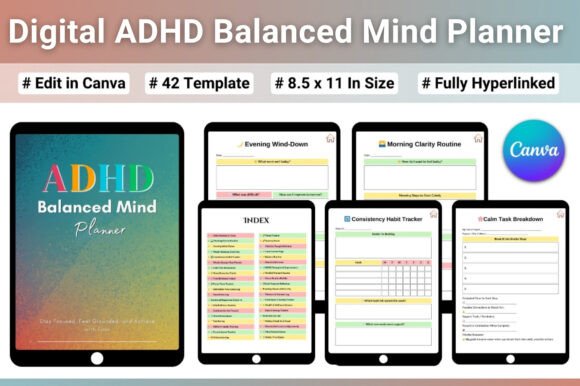 Digital ADHD Balanced Mind Planner