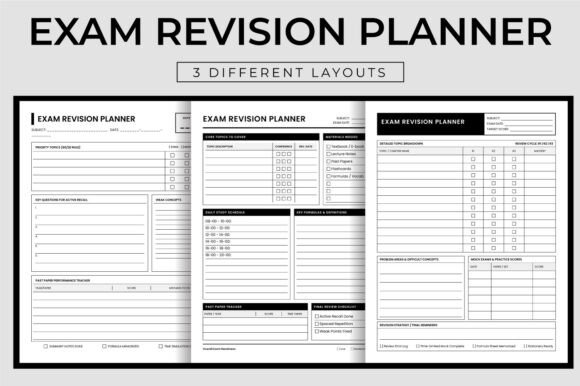 Exam Revision Planner Study Guide Log for Focused Preparation