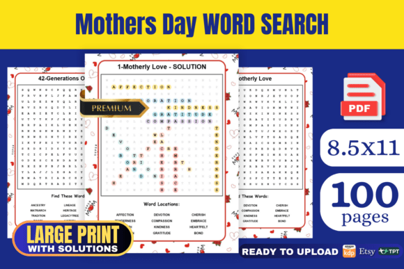 Mothers Day Word Search Book KDP: A Practical Puzzle Collection for Relaxed Entertainment