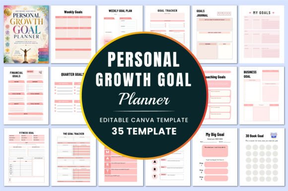 Personal Growth Goal Planner Canva